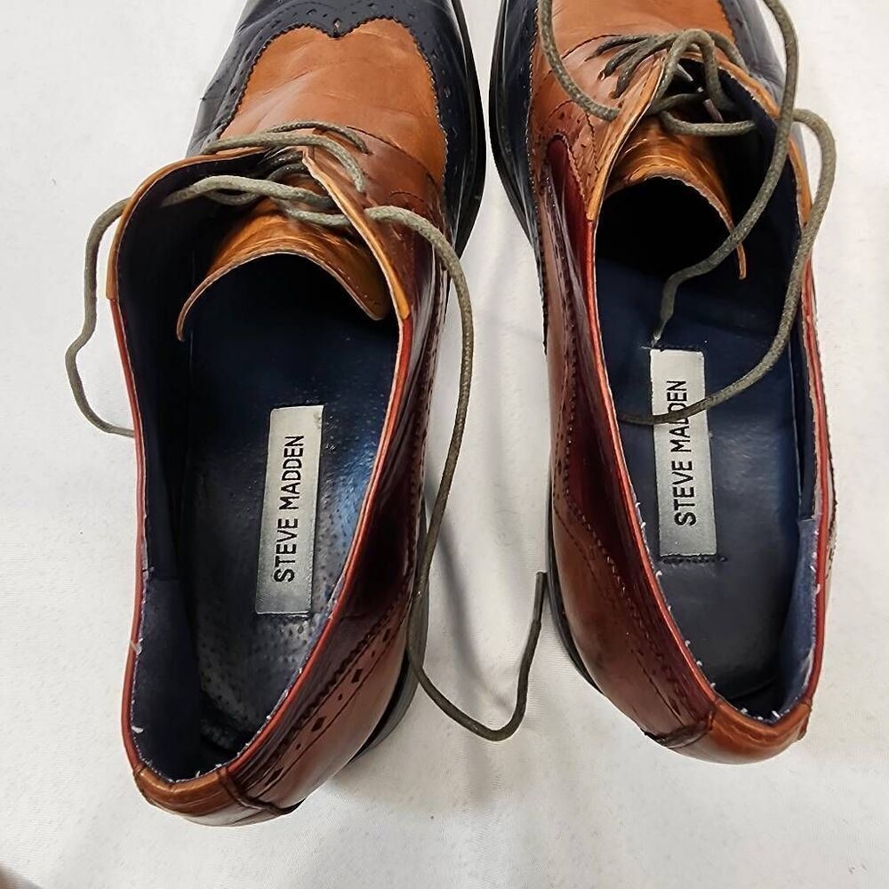 Steve Madden Men's 9 Multi Color Oxford Dress Shoes Lace-Up Leather Workwear - Picture 10 of 11